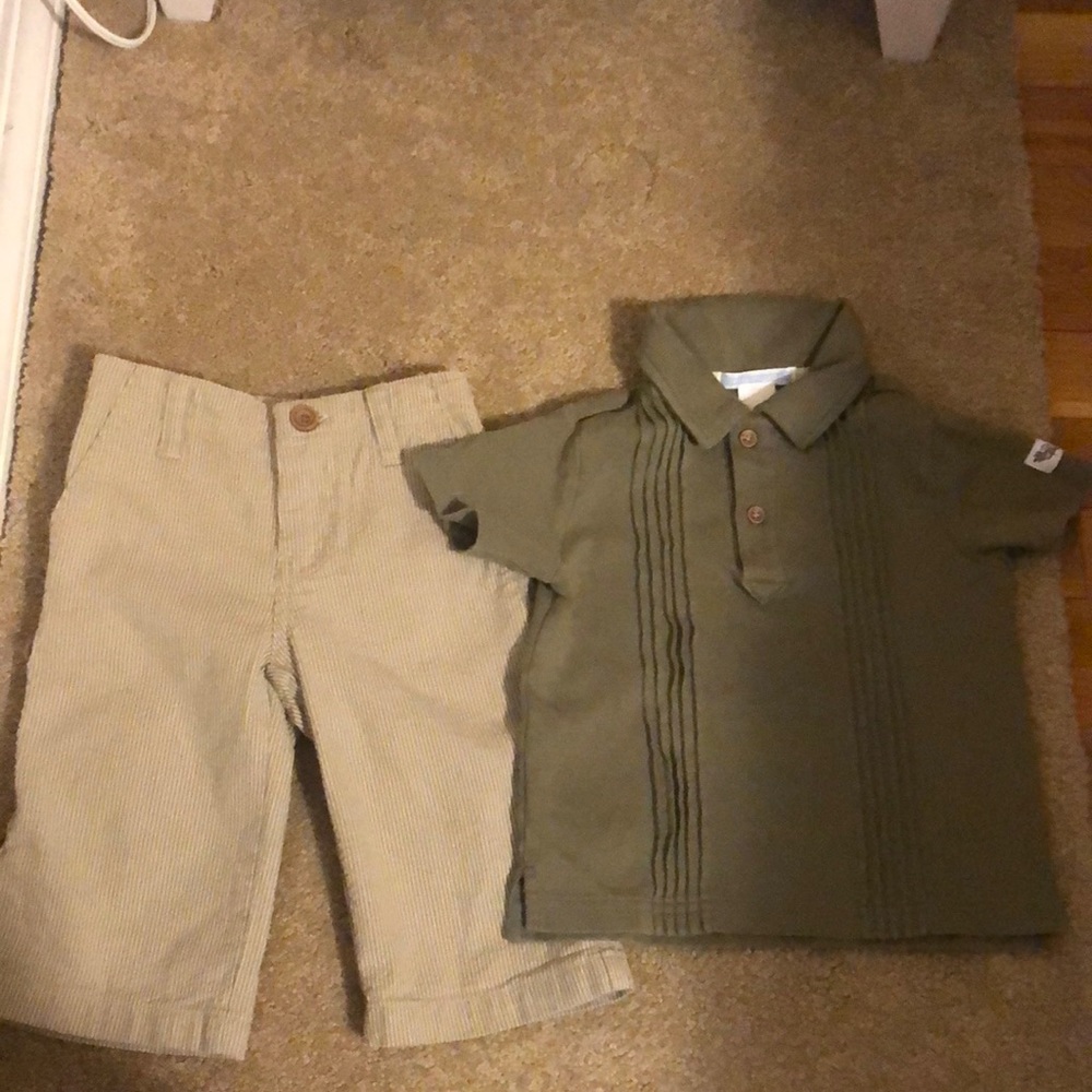 Janie and Jack matching boy set pants and polo shirt size 6-12 months